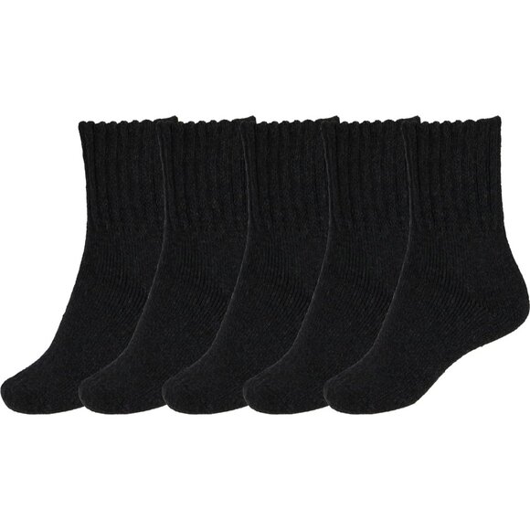 BenSorts Women 5 Packs Black Winter Thick Warm 75%polyester 15%acryl Boots Socks - Picture 1 of 5